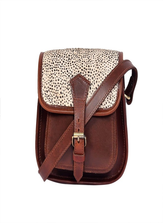 Celtic Women’s Leather Hair-On Flap Crossbody Sling Bag - Adjustable Strap - Image 2